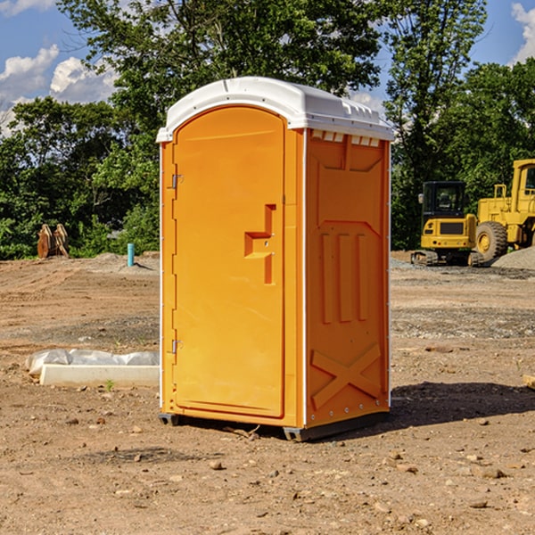 how often are the portable restrooms cleaned and serviced during a rental period in Brimson MN